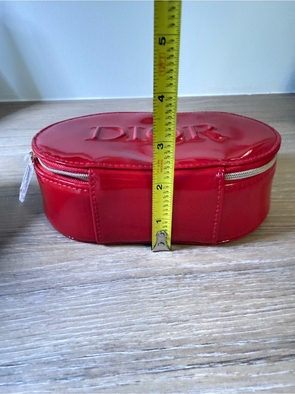 Dior Red Patent Logo Top-Handle Makeup Bag - Picture 13 of 13